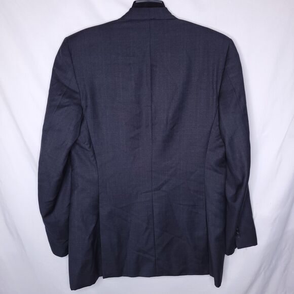 Canali Wool Blazer Mens 42 Black Plaid 2 Button Single Breasted - Picture 5 of 11